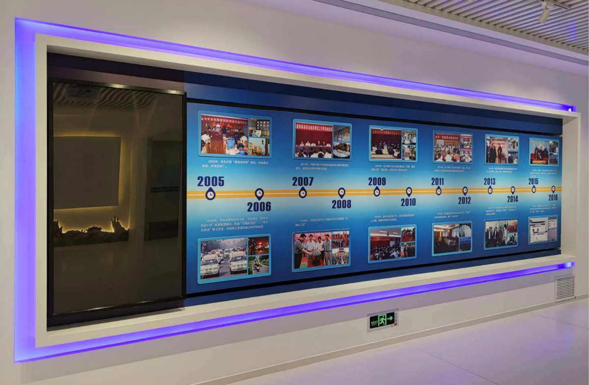 互动滑轨屏在企业展厅设计中用来展示什么内容